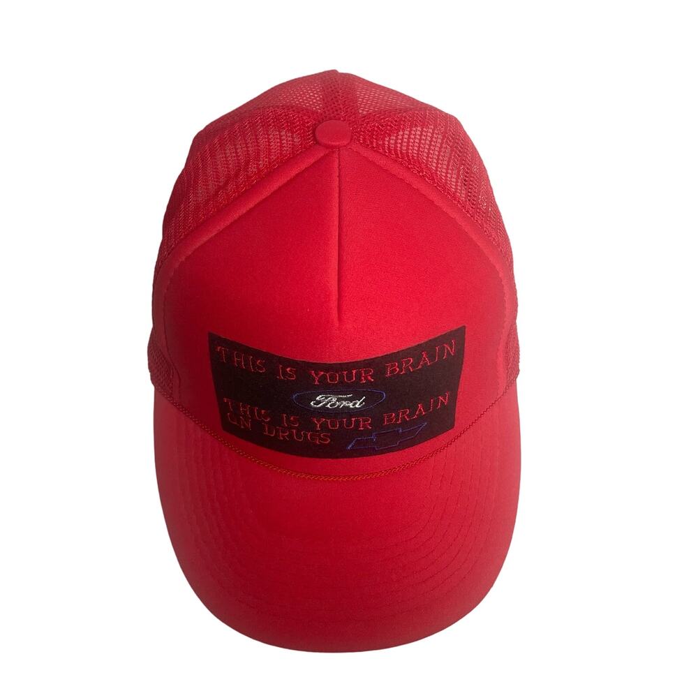VTG SNAP-BACK HAT -THIS IS YOUR BRAIN (FORD) THIS IS YOUR BRAIN ON DRUGS (CHEVY) - Picture 2 of 13